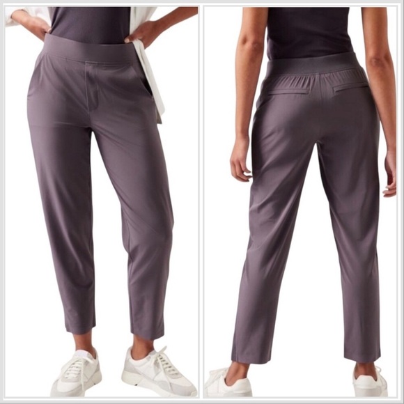 Athleta Brooklyn Mid Rise Pull On Ankle Pants Dusk Violet EUC Size 2 - Picture 1 of 9